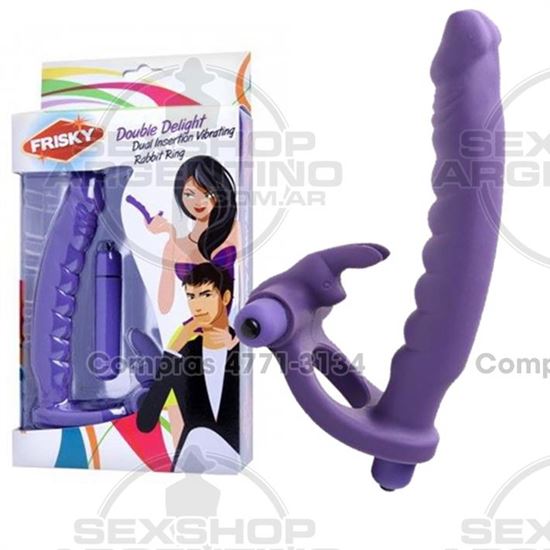 Doble penetración con conejito y doble vibro